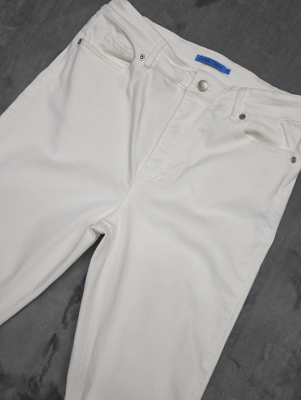 J. McLaughlin Womens 10 White Straight Leg Jeans Classic Preppy Denim